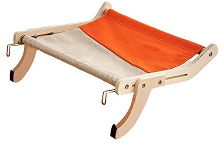MagiDeal Chat fenêtre perchoir Balcon fenêtre Chat hamac étagère Robuste pour Chats d'intérieur Pas de Ventouse, Gris Orange