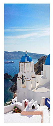 workid 3D Türtapete Türfolie selbstklebend TürPoster PVC Türaufkleber Fototapeten Blaues Haus 77x200