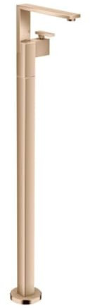 hand-sized AXOR Edge single-lever basin mixer floor standing with push-open waste, diamond-cut; color: Polished Red Gold