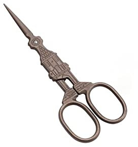 Küchenschere, goldene Vintage-Dekorationsschere, Edelstahl, Bastelschere, Nähschere für Stoff (Bronze, Braungold)