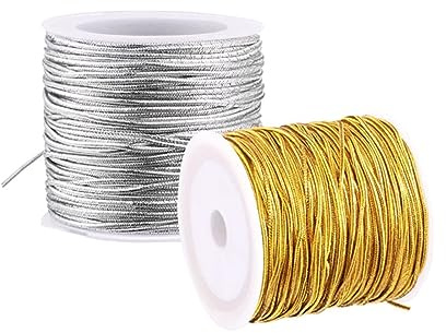 Banda elástica redonda dorada y plateada de 100 metros, 1mm/1,5mm, banda de goma para coser cintura, cuerda elástica Diy, Oro, 1mm