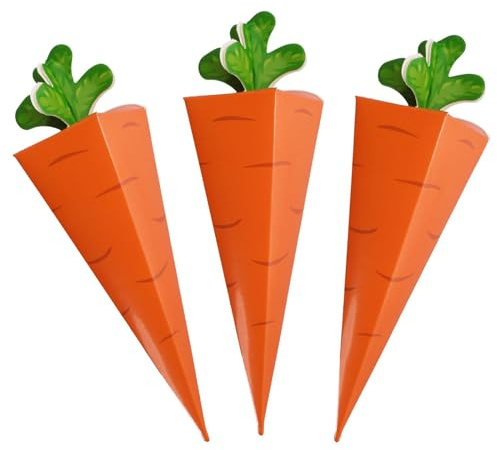 COLOFALLA 24 Stücke Ostern Karotten Geschenkbox Ostern Geschenktüten Karotten Tüten Zum Basteln Osterdeko Ostern Deko Mitgebsel Ostern Ostergeschenke Kinder Befüllen