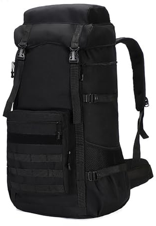 Kabxhueo 70L Rucksack Groß Military Taktischer Rucksack fur Herren Reiserucksack Wanderrucksack Trekkingrucksack Wasserdicht Molle Wander Rucksack für Camping Wandern Reisen Trekking,Schwarz
