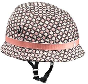 YAKKAY Tokyo Rose Cover + Helm | Fahrradhelm Cover & Smart Two Fahrrad Helm Set | Öltuch Helmmütze für Damen & Herren | Tauschbarer Helmüberzug aus beschichteter Baumwolle (Bundle (Cover + Helm), L)