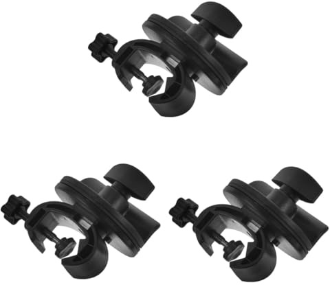 Toyvian 3pcs Mic Pole Clamp Metal Clamp Adjustable Fasten Pole for Microphone Stand Clip Use Microphone Phone Holder Clips Desktop