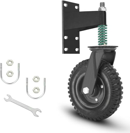 Yosoo Health Gear Ruota per Cancello per Carichi Pesanti, Ruota per Cancello per Recinzione capacità di 600 Libbre Rullo per Cancello Caricato a Molla Assorbimento degli Urti Rullo in Gomma (Black)