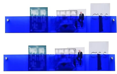 Zeitschriftenständer für Kinder, Acryl, transparent, zur Wandmontage, 100 cm, Blau, 2 Stück