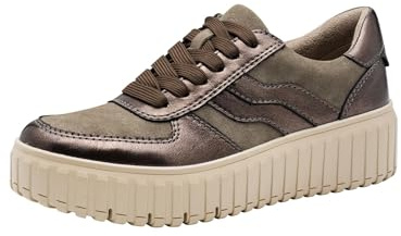 Jana Laced Vegan sneakers för kvinnor, taupe Comb, 41 EU, Tylltkomst, 41 EU