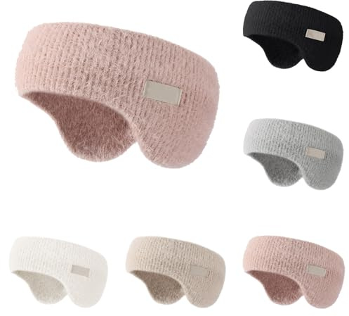 Bandeau anti-bruit pour dormir – Cache-oreilles en tricot épais avec réduction du bruit et doublure en polaire pour le cyclisme et le sommeil