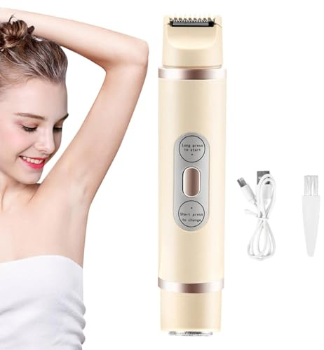 Afeitadora eléctrica para mujer, Afeitadora eléctrica para mujer | Maquinillas de afeitar de doble cabeza para mujer | Afeitadoras recargables USB Uso húmedo y seco Afeitadora femenina impermeable