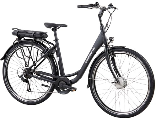 F.lli Schiano E-Moon, E Bike für die Stadt 28 Zoll, 36V 14.5Ah Abnehmbarer Akku, Motor 250W 40Nm, City Ebike für Herren/Damen, Schwarz