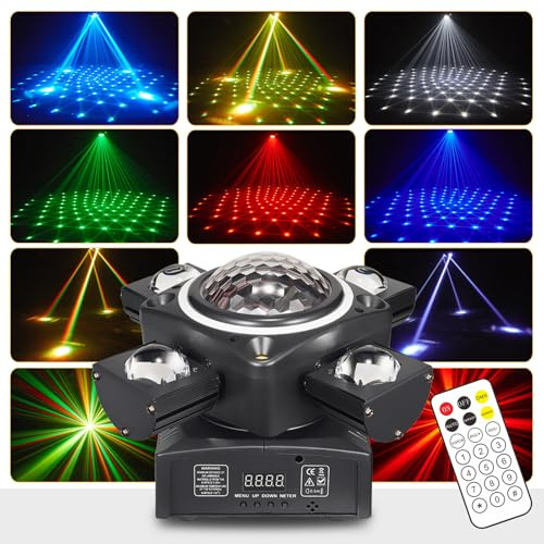 Lampe de fête disco XJG-102, projecteur LED RVB DJ contrôlé par la musique, projecteur à effet DMX, pour KTV, réunion de famille, mariage, anniversaire, Halloween