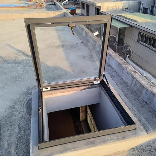 JYHHCYS Customizable Large Skylight Windows for House Roof, Sloped Flat Roof Lighting Well Window for Attic/Sun Room, Roof Window And Skylight Basement Daylighting Door(74x60cm/29x23.6in)