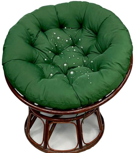 JORTUIO Wasserdicht Sitzkissen Rundes Papasansessel Kissen Hängesessel Bodenkissen Kissen für Schwenksessel, Korbsessel Outdoor/Indoor Gartenmöbel Sitzauflage Auflage(Grün,60x60cm)