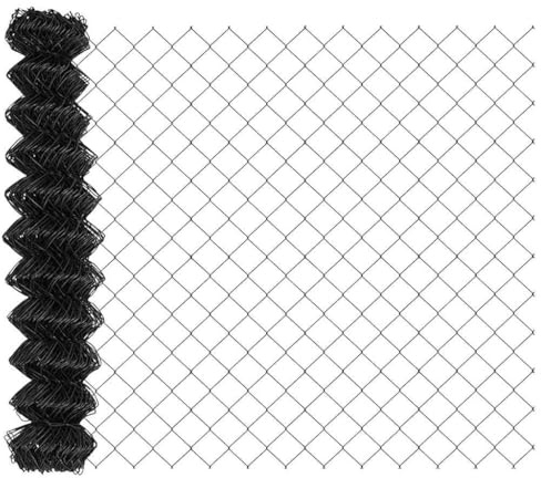 vidaXL Kedjelänk Stängsel Grå 10 x 1 m Stål, Trädgård och terrassstaket, rektangulärt, slitstarka UV-resistenta material, modern utomhusskydd