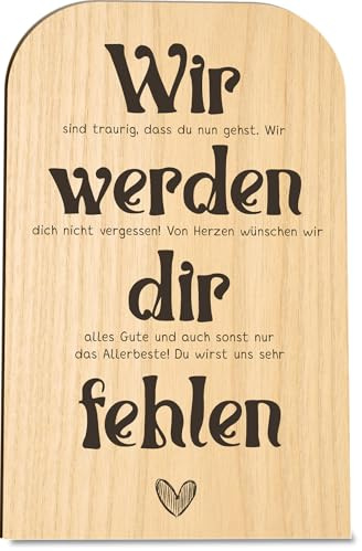 Karte zum Ruhestand Werden dir fehlen Holzkarte - Geburtstagskarte - Rentner Geschenk Frau, Renteneintritt Geschenk Frau, Rente Geschenke Frau, Geschenk Rente Frau, Geschenk zur Rente Frau