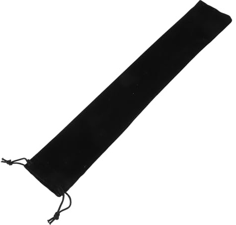 Flötentasche mit Kordelzug, 10 Zoll Vertikale Schwarz, für Blockflöte | Cloth, Staubschutz, Tragbar, für Unterwegs, Passend für Recorder und Kleine Gegenstände, Schlichtes Design