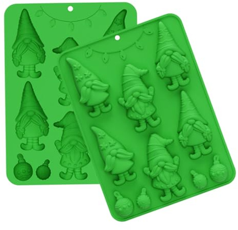 In Silicone Per Natale | Stampo Caramelle Natalizie Con Gnomi In Silicone | Strumento Con Distacco Facile Per Creare Cioccolatini Biscotti Decorazioni Torte Dolci