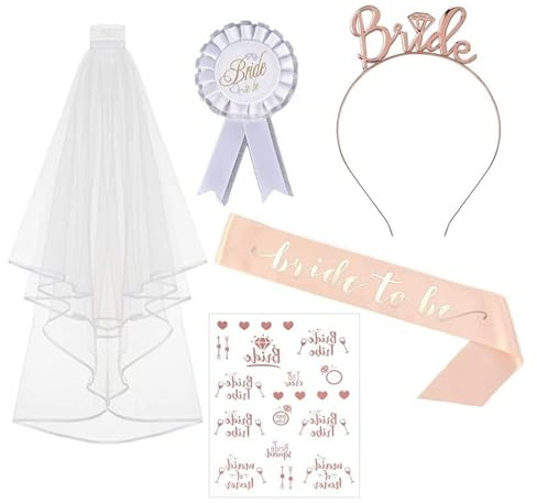 Schärpe Und Schleier JGA Schleier Braut Bachelorette Zubehör,JGA Accessoires Frauen Junggesellinnenabschied Polterabend Fotorequisiten