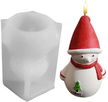 Julsilikonformar - 3D-formar för jultomten snögubbar, non-stickprover för godis och bakning | För, harts, tvålgjutning, julhantverk, skrivbord