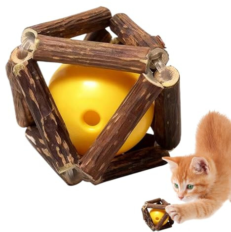 Kauspielzeug Für Katzen – Bissfestes Rollgeräusch, Kätzchen-Beißspielzeug Für Hauskatzen, Interaktiver -Unterhaltungsball, Langlebiges Spielzubehör | Spannende Aktivität Für Katzen | Mittelgro