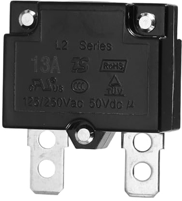 QUARKZMAN Interruttore Termico A Pulsante 13A 125/250V AC 50V DC Per Auto | Protettore Termico Sovraccarico, Con Ripristino Automatico, Industriali