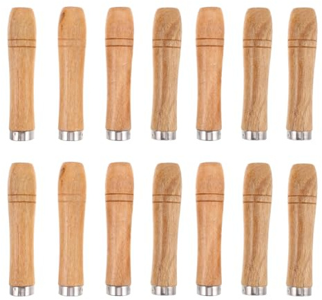 Homsfou 14 Mangos De Madera Para Tenedores De Barbacoa Antideslizantes Y Resistentes Al Calor DiseñO ErgonóMico Para Parrilla Repuestos De Mangos Para Brochetas Accesorios Para Asar Al Aire Libre