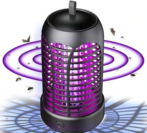 Lampe Anti Moustique,Anti Moustique Interieur Exterieur,Professionnel Anti Moustique,Lampe Mouche Eléctrique,Piège à Insectes Volants,Efficace Portée pour Intérieur et Extérieur,avec éclairage LED