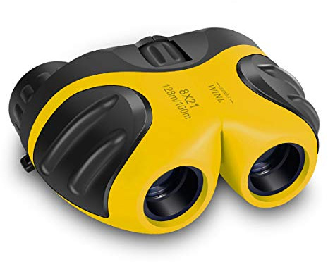 Giocattoli Per Bambini Di 4-5 Anni, Binocolo Per Bambini, JRD&BS WINL 8x21 Compact Telescope To Wildlife & Theatre Hunter Zoom Ottico Regali Per 4-10 Anni Boy(Giallo)