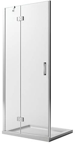 Idralite Duschtür 100CM H190 Klarglas mit Easy-Clean Mod. Flip Tür + Profil