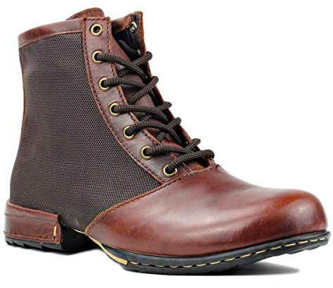 Herr Stövlar Chelsea Motorcykel Boots för Män Mode Känga Vandring Combat Ankel Svart Brun OS-5008-2-red-brown-9.5