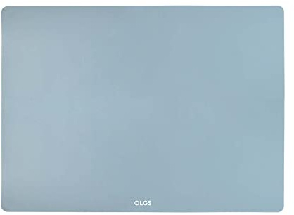 OLGS Silikonmatte 40x30 cm für Baby | Silikon Unterlage Tischmatte, Bastelmatte | Tischset, Rutschfestes Platzset Abwaschbar Ether Blau | Knetunterlage Spülmaschinenfeste Platzdeckchen für Kleinkinder