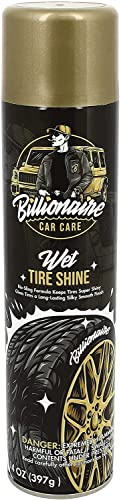 Billionaire wet tire shine spray - 1 Can 14 oz No sling formula Long-lasting silky smooth finish - Spraying maximum Protection Fast Dry - Car Detailing
