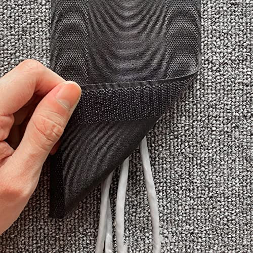 Kabelkanal Kabelschlauch Kabelmanagement Teppichkabelabdeckung für Boden, Wiederverwendbarer schwarzer Stoff 10 Kabelschutz für Schlingenflor, Berber-Büroteppiche, Einfach zu schneiden, 10 cm breit