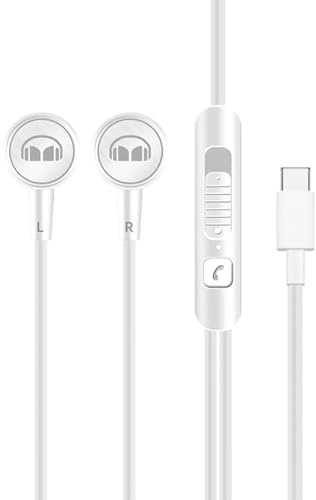 Monster GM01 Gaming Earbuds USB-C Wired Headphones - Built-in Microphone & Volume Control with USB-C Cable Connection, Extra Earbud Tips Included, Compatible with USB Type-C Port Devices