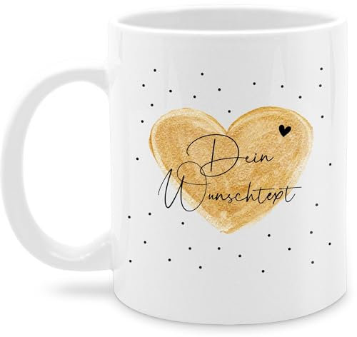 Tasse Tassen 325ml - Aufdruck selbst gestalten - Dein Wunschtext I Geschenk personalisiert Weihnachten I Vatertag I Muttertag I Geburtstag - 325 ml - Weiß - kaffeetasse freundin custom mug