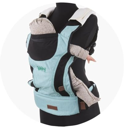 Chipolino Babytrage Bobby 4 in 1, Bauch- und Rückentrage, ab 4 bis 24 Monate, Farbe:blau