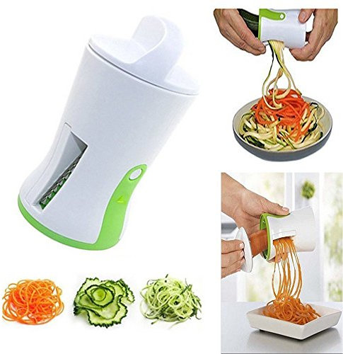 Lubrol 1 Piece Spiral Funnel Vegetable Grater ABS Stainless Steel Carrot Cucumber Slicer Chopper Vegetable Quick Blade Knife
