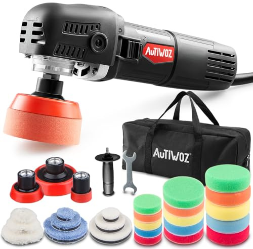 AUTIWOZ Rotary Car Polisher Buffer Sander Mini Polishing Machine Electric | 1/2/3inch Polishing Pads Detailing Polish Kit 6 Speeds for Car Motorcycle Detailing Buffing Sanding Polish Scratch Repairing
