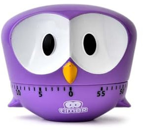 Cute Kitchen Timer,Mechanical Timer for Kids,60 Minute Egg Timer for Cooking/Reading/Sports (Purple)