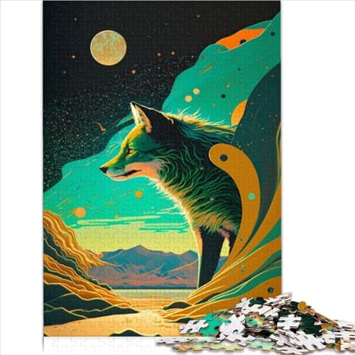 Puzzle Loup de la forêt enchantée pour Adultes, 1000 pièces, Jeu de Puzzle en Planches recyclées de qualité supérieure, Puzzles pour Adultes, 1000 pièces (26x38 cm)