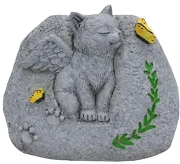 perfk Pierre commémorative pour Chat, marqueur de Tombe, conteneur de Fleurs, jardinière d'animaux, Pot de Fleurs, Pierre tombale pour Animaux de Compagnie,