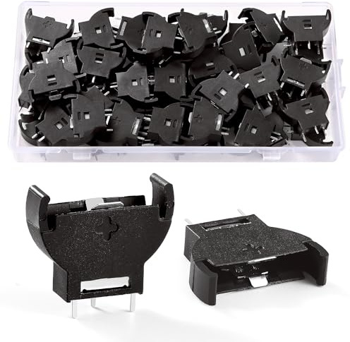 KUOQIY 50 Stücke Vertikale Knopfzellen Batteriehalter, CR2032 Knopfzellen Batteriehalter Adapter, für CR2025 CR2016