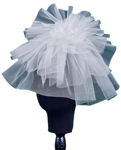 Rockreyoa Kurzer Schleier Kopfbedeckung Fascinator Brautschleier Hochzeitsschleier mit Haarband für Damen Bräute Hochzeit Dusche Teeparty Abschiedsparty Haarschmuck Junggesellenabschied Beige