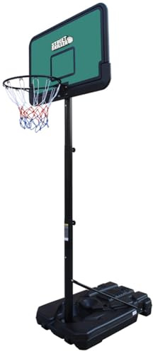STREETSKILLER höhenverstellbare Korbanlage Outdoor beweglicher Basketballkorb mit Ständer 2,00-3,05 Meter - Kunststoff/Stahl - Basketballanlage für Erwachsene Kinder (Grün/Schwarz)