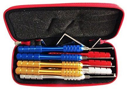 QiDAi, set di grimaldelli con manico rotondo colorato, strumento per serratura a doppia estremità per fabbro