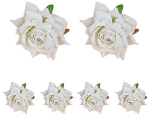 6 forcine per capelli da donna, con rose retrò, a forma di fiore, per matrimonio, forcelle per capelli a forma di U, fermagli per capelli da sposa, per ragazze, donne, colore beige