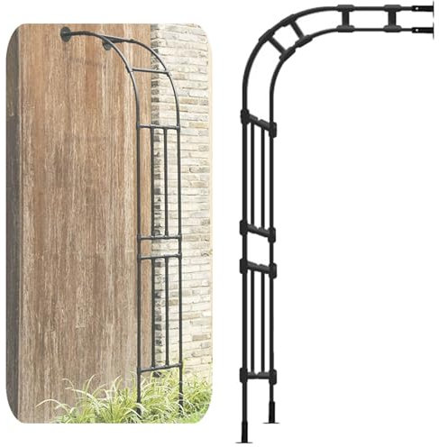 Rosenbogen Halbrund, Gartenbogen Metall Für Kletterpflanzen, 60/90/120/150/180/220/240/260/300cm Breit Halbbögen Torbogen Rosengitter Rankhilfe Halbrosenbogen, Metall + PE-Rohr(180cm W x 240cm H)