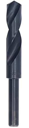 Taladros con eje reducido, brocas de espiral negras de acero de alta velocidad 18.5 Mm, diseño de eliminación de viruta espiral, corte rápido, adecuado para hierro, aluminio, cobre,
