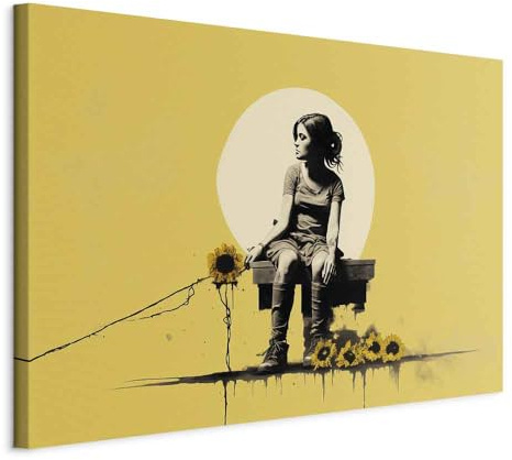 murando - Akustikbild Akustikbild Banksy art, 120x80 cm, 1-teilig, Büro | Verbessert Raumakustik, reduziert Hall, ideal fürs Büro oder Wohnzimmer, hochwertige Verarbeitung, schnelle Montage, stilvoll